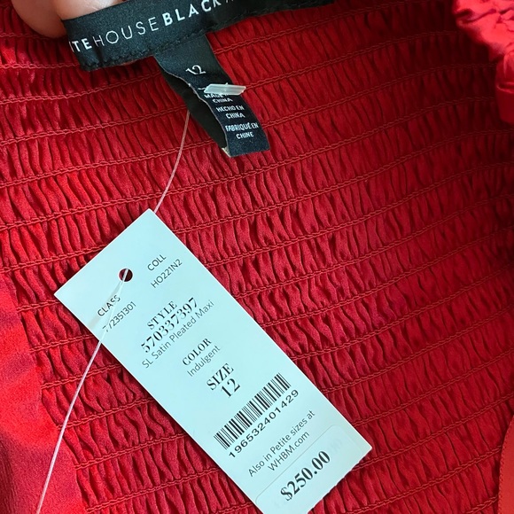 WHITE HOUSE + BLACK MARKET Red Gown Mini Pleat Maxi Dress - Picture 9 of 9